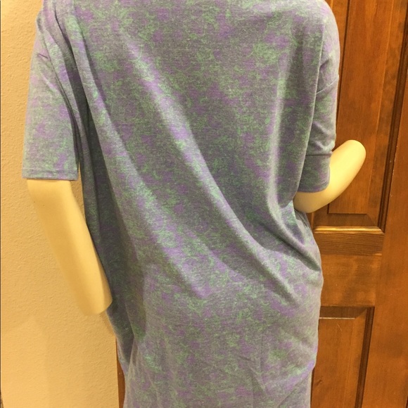 LuLaRoe IRMA Short Sleeve Tee T-Shirt Tunic XXS Purple Green Floral 3/$20 SALE! - Picture 8 of 10